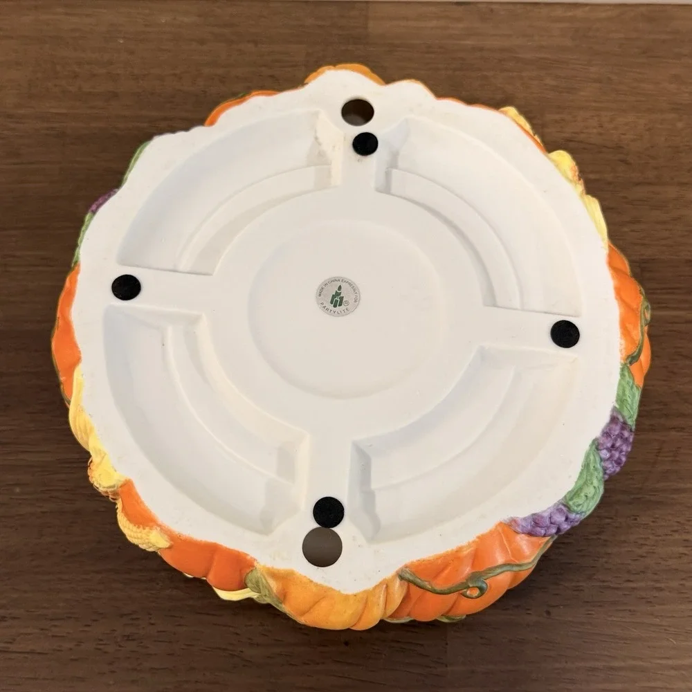 Partylite Harvest Time 3-Wick Holder Retired Fall Decor Cottagecore Thanksgiving